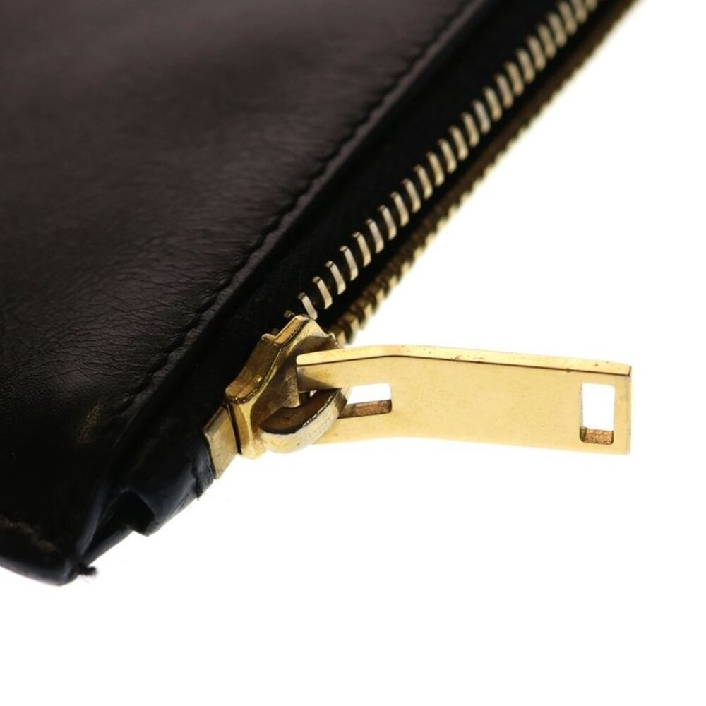 ★SOLD★ Saint Laurent Paris Clutch Bag Second Bag Case Pouch Black Leather - Picture 5 of 6